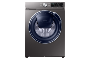 A black, stainless steel AddWash WW10N64FRPX washing machine